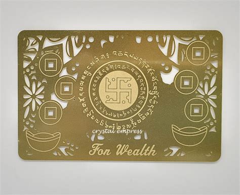 Increase Your Wealth Luck Gold Talisman Card Crystal Empress Feng