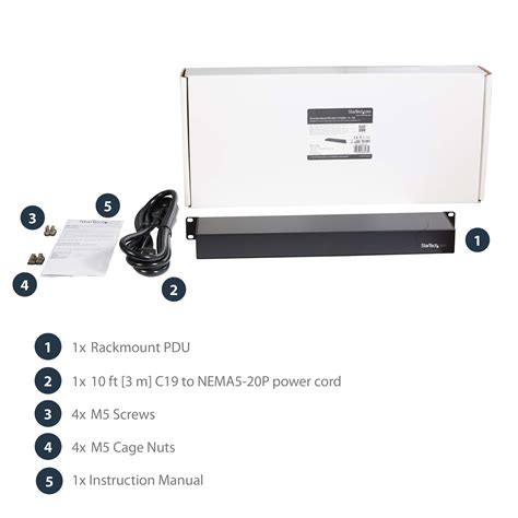 Buy StarTech 1U 19 Inch 8 Port Rack Mount PDU IEC C13 Socket