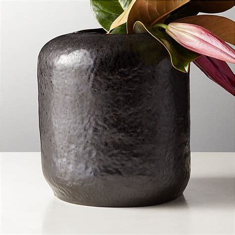 La Brea Black Reactive Vase Cb2 Canada Modern Vase Vase Stoneware