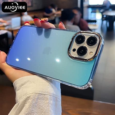 Auoviee หรูหราไล่โทนสีสีกรณีโทรศัพท์สำหรับ Iphone 11 12 13 Pro Max ใส