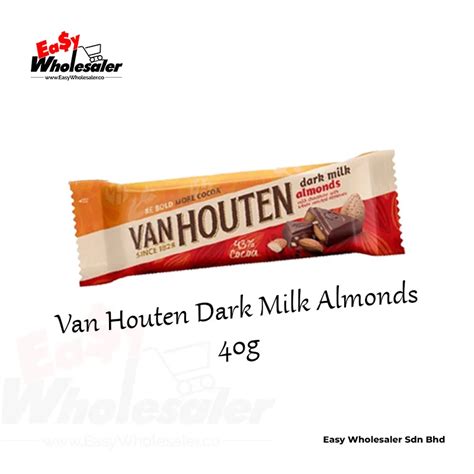 Van Houten Dark Milk Almonds Chocolate Bar G Easy Wholesaler Sdn Bhd