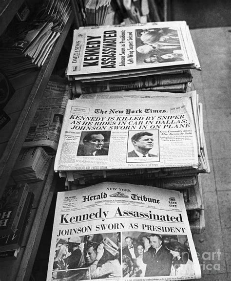 Newspaper Headlines Of John F Kennedy Photograph By Bettmann