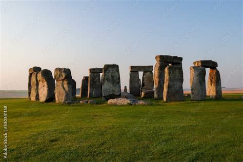 Stonehenge Stonehenge Sky Natural Landscape Megalith Grass Stock Photo