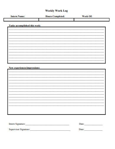 Work Log 16 Examples Format Pdf