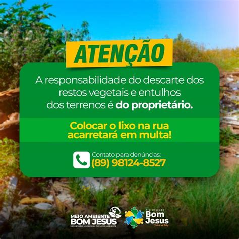 Bom Jesus Descarte Irregular De Lixo E Entulho Acarretar Em Multa