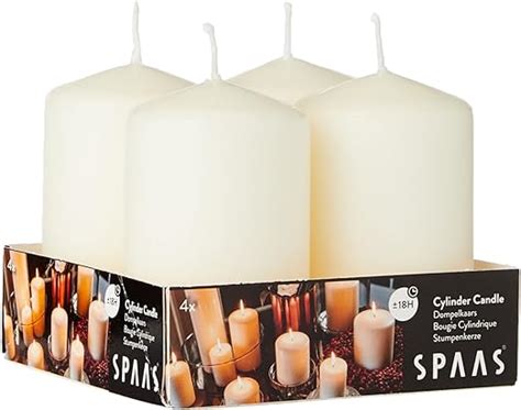 Spaas Unscented Pillar Candle Mm Hours Ivory S