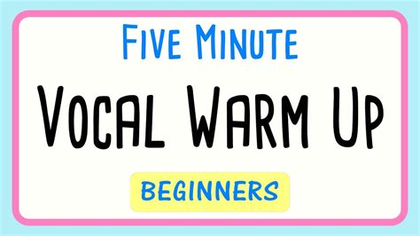 5 Minute Vocal Warm Up For Beginner Singers Fun For All Ages Youtube