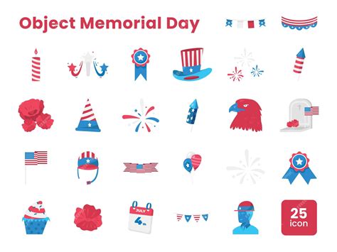 Premium Vector 2d Memorial Day Concept Modern Icon Illustrations Design