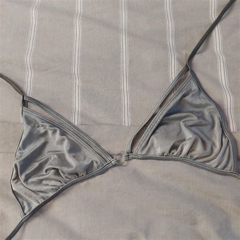 Khaki Green Bikini Top Size UK 10 Condition Used Depop