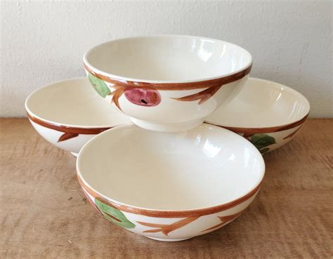 Vintage Franciscan Apple Dinnerware Set Of 4 Oatmeal Bowls California Etsy