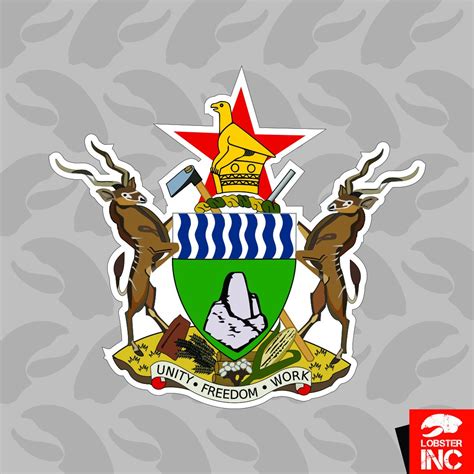 Zimbabwean Coat Of Arms Sticker Self Adhesive Vinyl Zimbabwe Etsy