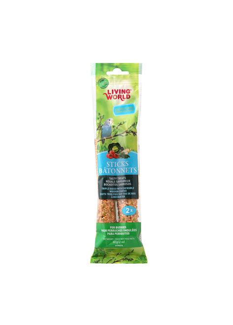 Living World Budgie Sticks Vegetable Flavour 60 G 2 Oz 2 Pack