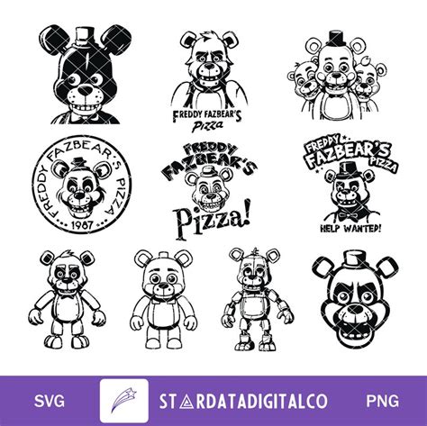 Fnaf Svg Five Nights At Freddys Set Freddys Svg Cut Files For Cricut Png Etsy