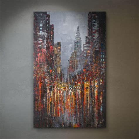 Manhattan Nocturne Original New York Cityscape Painting