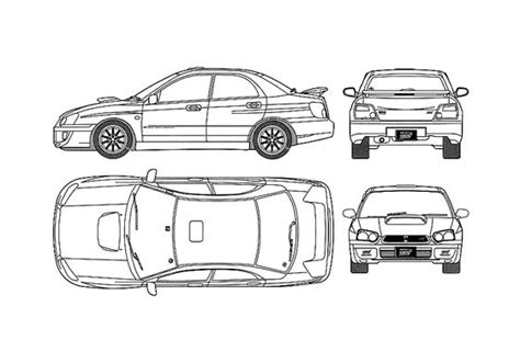 Download Drawing Subaru Impreza Wrx Sti Sedan 2003 In Ai Pdf Png Svg