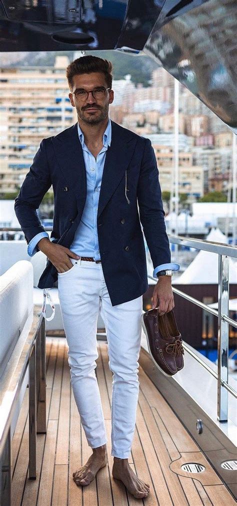 white pants  blue blazer outfits ideas mens outfits blue