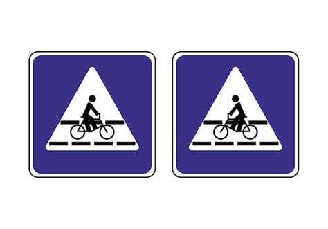 Premium Vector Traffic Signs For Cyclists Set Bicycle Lane Sign Of