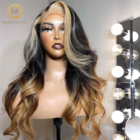 Honey Blonde Lace Front Wigs Highlight Blonde Ombre Lace Front Wig