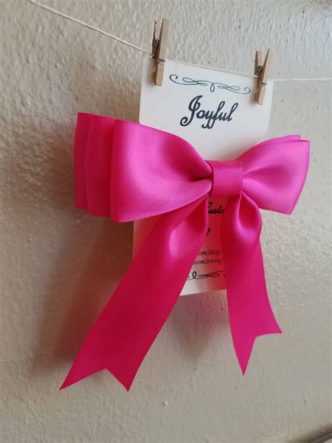 Joyful Hair Bow Hot Pink Satin Ribbon Womens Ladies Etsy