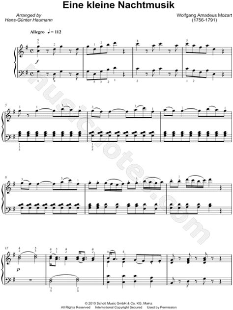 Wolfgang Amadeus Mozart Eine Kleine Nachtmusik K 525 Sheet Music