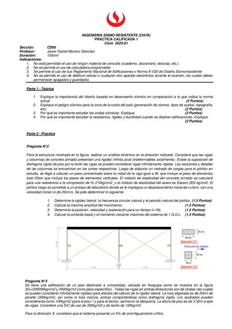 CI576 CS95 Pc 01 Pc1 Ingenieria Sismo Resistente Ingenieria