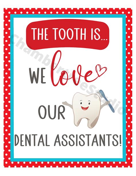 Dental Assistant Week Sign Printable Dental Appreciation Sign 8x10 Dental Office Assistants