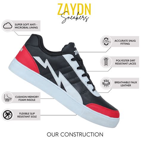 ZAYDN Sneakers For Men Black Red