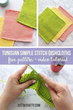 Tunisian Simple Stitch Dishcloth Free Pattern And Video Tutorial Artofit