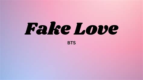 Bts 방탄소년단 Fake Love Youtube