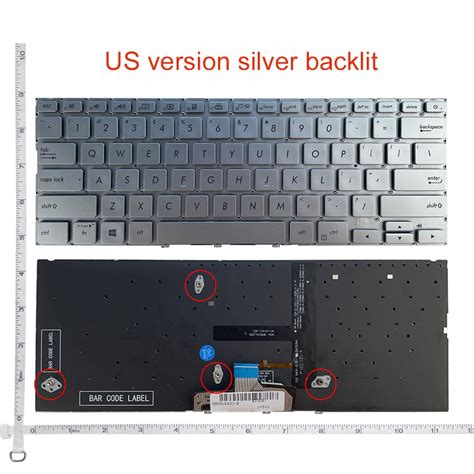 US Backlit Laptop Keyboard For ASUS Zenbook 14 English 81 Key