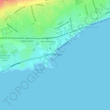 Carrickfergus Castle topographic map, elevation, relief