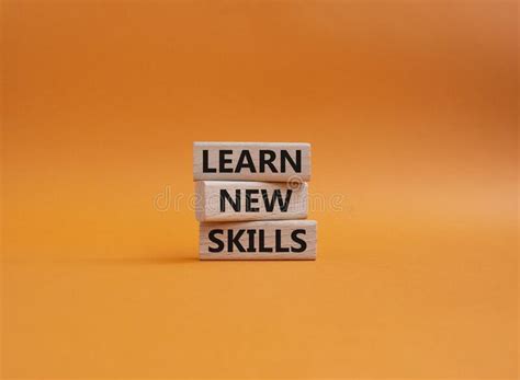 New Skills Symbol Wooden Blocks With Words New Skills Beautiful Green Background Business And