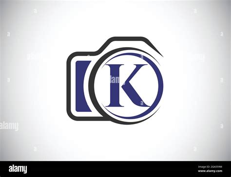 Initial K Monogram Letter Alphabet With A Camera Icon Photography Logo