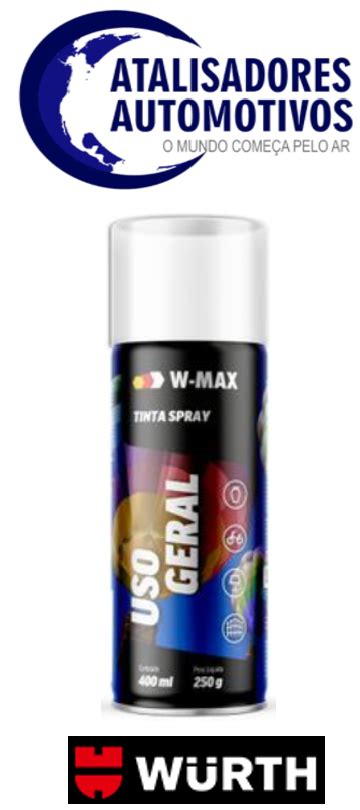 Tinta Spray Uso Geral Preto Brilhante 400ml 250g WURTH