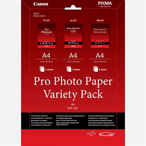 Canon Pvp 201 Pro Photo Paper Variety Pack A4 15 Vel In Fotopapier