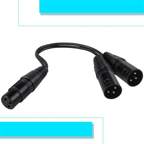 3 Pin Xlr Female Jack To Dual 2 Male Plug Y Splitter Mic Dj Cable Adaptor 16 Awg