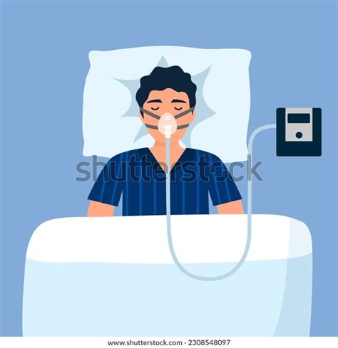 Man Sleep Apnea Syndrome Wearing Cpap Stock Vector Royalty Free 2308548097 Shutterstock