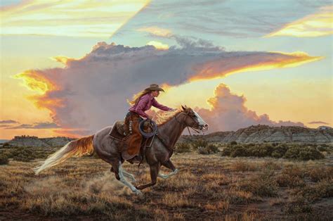 Glorious Freedom Cowgirl Art Prints By Tim Cox