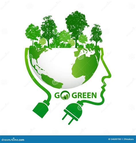 Thinking Energy Save Concept Stock Vector Illustration Of Isolated