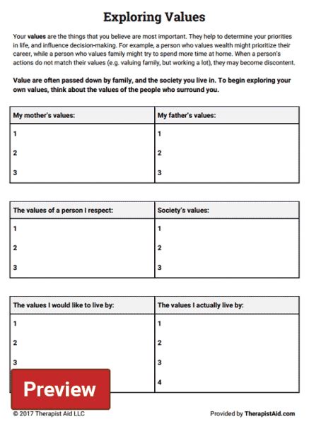 Prioritizing Life Values Inventory