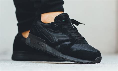 Diadora N9000 Nylon Triple Black Sneaker Bar Detroit
