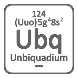 Periodic table element unbiquadium icon Royalty Free Vector