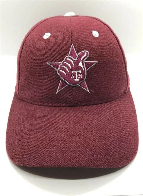 Details About Ncaa Texas Aandm Thumb Up Cap Hat Men Fitted 7 14 Maroon