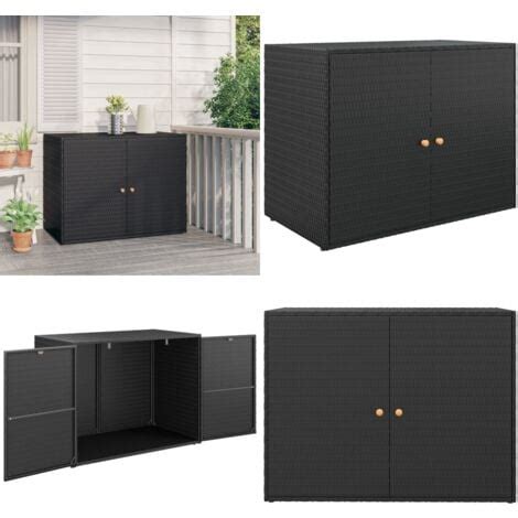 Gartenschrank Schwarz X X Cm Poly Rattan Gartenschrank