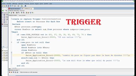 Exercice Trigger Pl Sql D Oracle Youtube