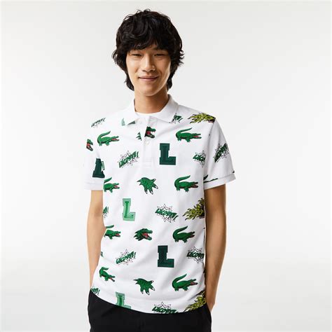 Lacoste Men's Regular Fit Crocodile Print Polo - 195750131040