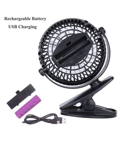 Rooq Mini Battery Operated Clip Fan Small Portable Fan Powered By