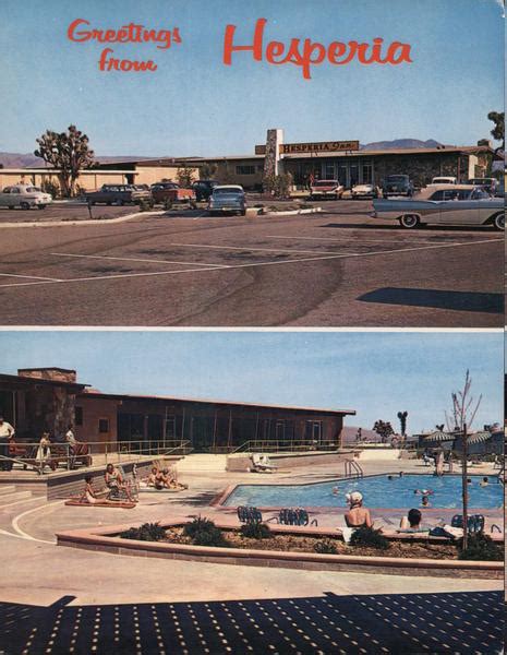 The Hesperia Inn - Greetings from Hesperia California Large Format Postcard