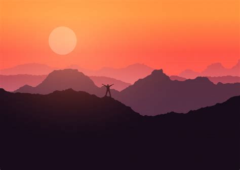 Mountain Sunset Drawing at PaintingValley.com | Explore collection of ...