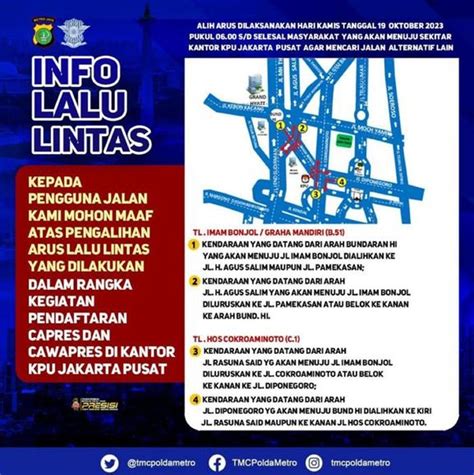 Ada Pengalihan Arus Lalu Lintas Di Area Kantor KPU Berikut Jalur